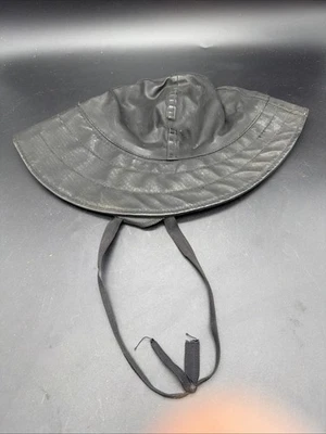 Vintage 60s Fisherman Rain Hat Rubber Water Resistant Size L Lined - Image 1 of 3