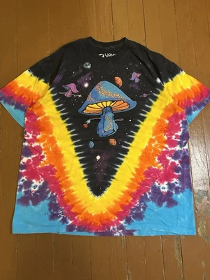 Camisa AZUL LÍQUIDO Space Mushrooms Astronauta Adulto XL Tie Dye Gráfico Psicodélico Foto 1 de 4