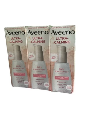 SEALED NEW 3 PACK LOT - Aveeno Ultra Calming Daily Lotion SPF 30 2.3oz - READ - Image 1 of 4