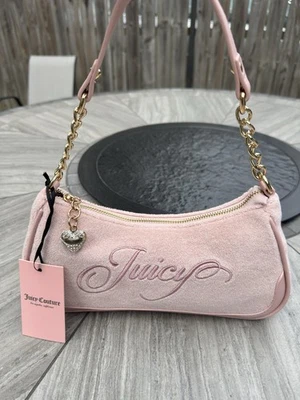 Juicy Couture Raising Star Shoulder Bag Pink Diamond Y2K Velour - Image 1 of 4