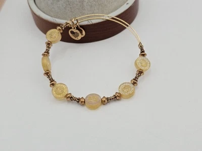  Brazalete Brazalete Alex and Ani Dorado "Halo Luz del Sol" Acrílico Dije ✨️  Foto 1 de 4