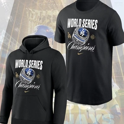 FREESHIP - Los Angeles Dodgers 2025 World Series Champions Ring Hoodie Tee Fans - Image 1 of 4