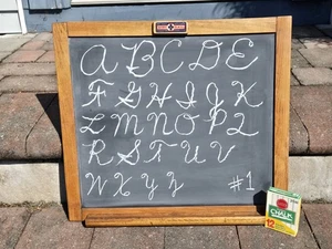 Vtg Nat'l School Slate Co. Chalkboard/Blackboard Chalk Tray, 18.75 x 16.75"  #1 - Picture 1 of 8
