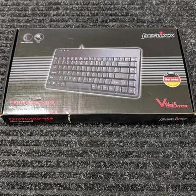 Perixx PERIBOARD-409U Wired USB Mini Keyboard, Black, UK English Layout Black  - Image 1 of 4