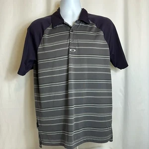 Oakley Men’s Size Medium Short Sleeve Purple Gray Pullover Golf Polo Top Shirt - Picture 1 of 9