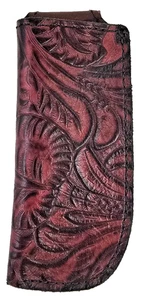 Funda Cuchillo Cuero Buck 110 Floral Tooled Hecho a Mano Estuche Rojo 6265 Herramienta Buck - Imagen 1 de 14