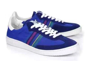 Paul Smith Yuki Azul Cobalto Gamuza Nylon Tenis Rayas Reino Unido 8 UE 42 - Imagen 1 de 7