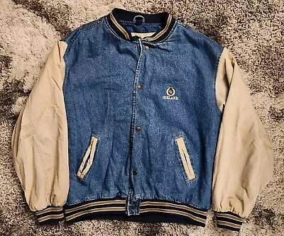 Vintage Gear for Sports Ireland Patch XXL Denim Insulated Varsity Jean Jacket - Image 1 of 4