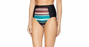 Coastal Blue Women Swimwear High Waist Full Coverage Bikini Bottom Jade Raisin S - Picture 1 of 2