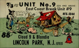 Lincoln Park,NJ QSL Ham Radio HFX-5044 Cloud 9 Blondie Morris County New Jersey - Picture 1 of 2