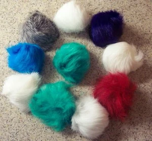 10 lot FUR BALLS cat toys kitten ball toy catnip furry free shipping - Picture 1 of 1