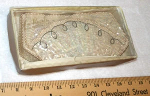 Sequin Beaded 50s La Regale Pouch White Clutch Purse Japan Vintage In Box - Picture 1 of 7