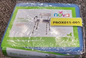 NOVA 9601B-R Vinyl Bath Seat Cushion Blue PU Foam Standard 8″D x 15″W x 1"H NOS - Picture 1 of 4
