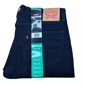 LEVIS Men's 511 Slim Stretch Cotton 5 Pocket Denim Jeans 38x34 BLACK Red Tab - Picture 1 of 5