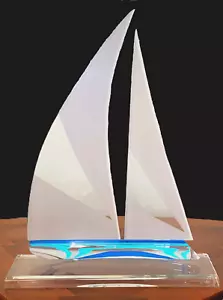 1980's Wintrade Nautical LUCITE SAILBOAT Large Art Sculpture Beverly Hills 17.5" - Picture 1 of 24