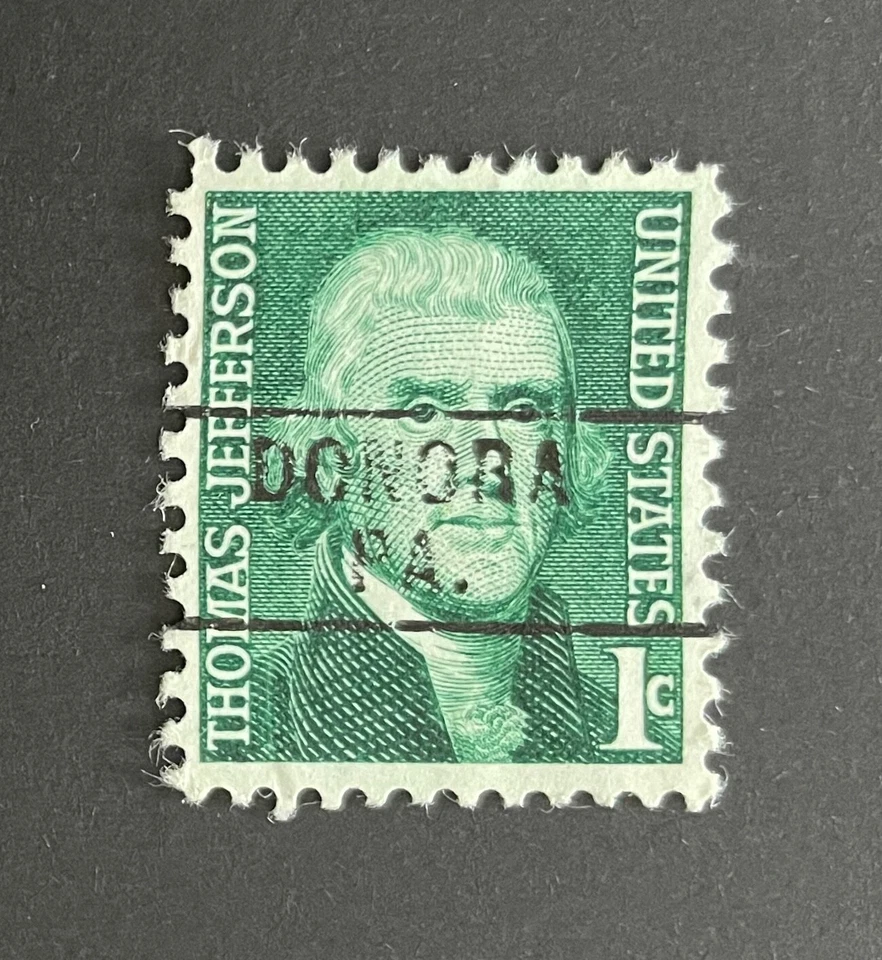 Donora, Pennsylvania Type 745 Precancel 1 cent Jefferson - U.S. #1278 - PA - Image 1 of 1