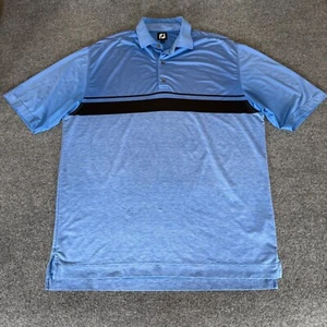 FootJoy Golf Polo Shirt Mens XL Blue Striped Performance Stretch Athletic Fit - Picture 1 of 6