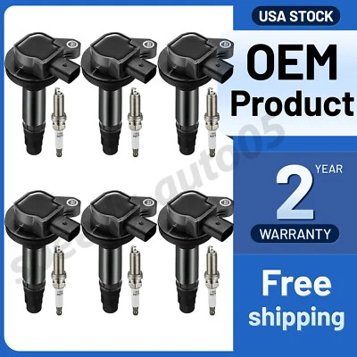 6X Ignition Coil+Spark Plug Pack Fits 2008-2016 Ford Taurus Edge 3.5L 3.7L UF553 - Image 1 of 4
