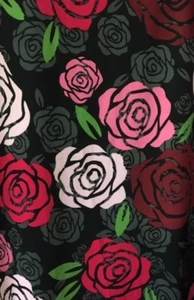 Neu mit Etikett ~ LuLaRoe CARLY ~ 2XL ~ SCHWARZ ~ grau pink pink weinrot ROSEN ~ Einhorn - Bild 1 von 3