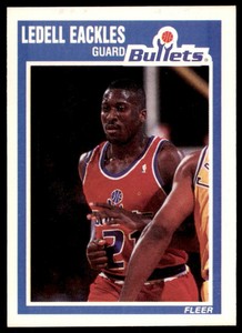 1989-90 FLEER LEDELL EACKLES ROOKIE . WASHINGTON BULLETS #158