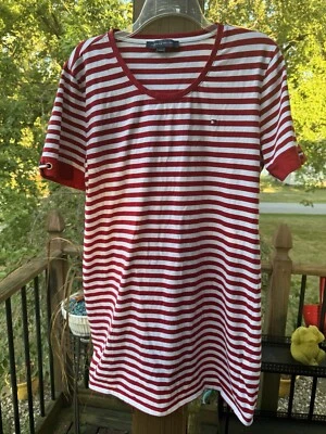 Tommy Hilfiger Polo Dress Size XL Red/White  Short Sleeve NICE - Изображение 1 из 4