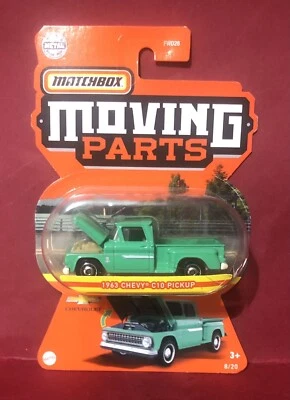 🛻🛻DIE CAST MATCHBOX moving parts 1963 CHEVY C10 PICKUP 1/64 new 3+ mattel 🚛🚚 - Immagine 1 di 4