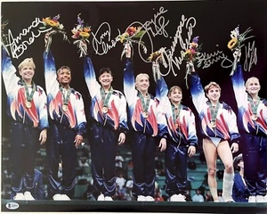 1996 US Olympic Gymnastics Gold Medal Team Magnificent 7 signed 16x20 photo BAS - Picture 1 of 1