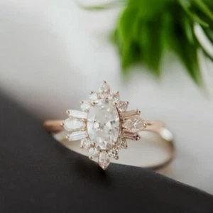 Engagement Ring 1.60 Ct IGI GIA Lab Grown Oval Cut Diamond Solid 14k Yellow Gold - Picture 1 of 8