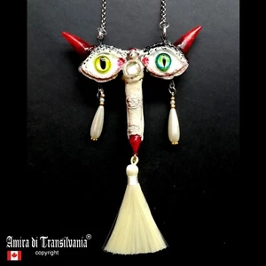 devil eye magical talisman necklace pendant amulet satanic demon middle finger - Picture 1 of 24