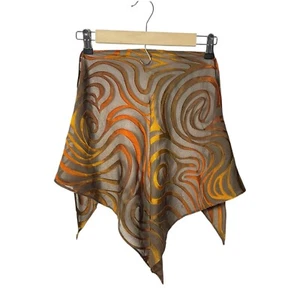 2 Pieces Brown/Gold/Orange Fall Swirl Fabric - Versatile Bandana/Project Materia - Picture 1 of 2