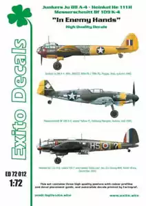 CALCOMANÍAS EXITO ED72012 - 1:72 en manos enemigas - Bf 109 - He 111 - Ju 88 - Imagen 1 de 8