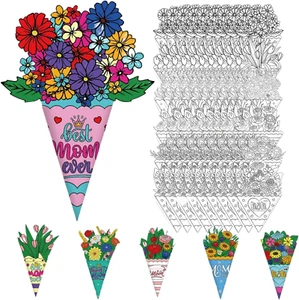 6 Sets Mother'S Day Flower Bouquet Craft Kit Coloring DIY Craft Make Your Own Fl - Picture 1 of 6