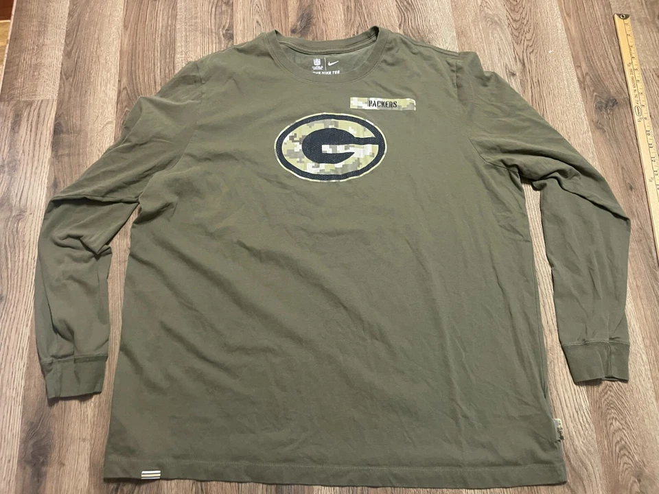 Team Apparel Shirt, Men's Size XXL, Brown, NFL Green Bay Packers military - Image 1 of 4