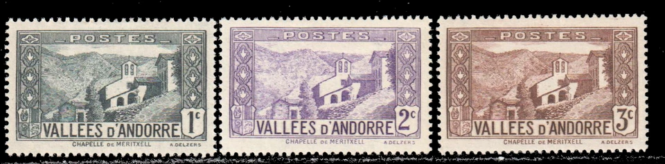 French Andorra Scott 150, 151 Unused No Gum SCV $23.50 - Image 1 of 1
