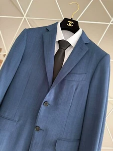 $1995 CANALI TRAVEL NEW 100% WOOL ITALY BLUE SIZE: 46 BLAZER JACKET COAT W004 - Picture 1 of 17
