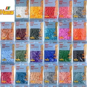 Hama Beads 1000 Pack for Pegboards Genuine Hama Fuse Melt Bead Packs -Full Range - Picture 1 of 86