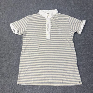 Diesel Polo Shirt Men Medium Gray Logo Short Sleeve Designer Striped Casual - Picture 1 of 16