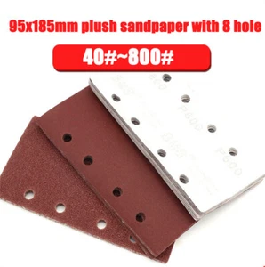 Flocking sandpaper 8-hole rectangular diamond drill grinder 95 mmx185 mm - Picture 1 of 7