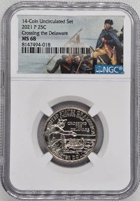 2021 P Washington Crossing the Delaware Quarter 25c NGC MS 68 - Image 1 of 2