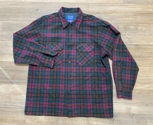 Camisa Pendleton Tabla Surf Cuadros Talla Para Hombres L Lana Solapa Bolsillos Cuello Lazo - Imagen 1 de 9