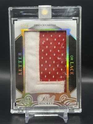 2017-18 Leaf Pearl Dino Ciccarelli Letter Or Lace /10 Game Used “L” 1/1 - Image 1 of 2