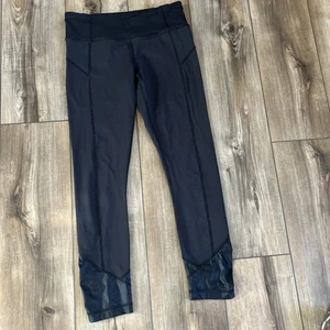 Leggings para mujer Lululemon Pace Queen rayas negros grises talla 6 acanalados al tobillo - Imagen 1 de 7