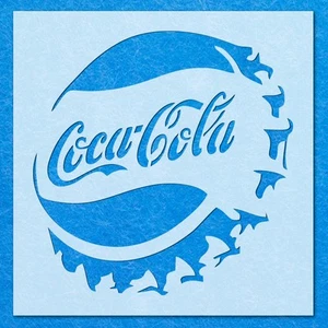 Coca Cola Lid Cap Brand Drink Logo Sign Stencil, Mylar Airbrush Painting Wall - Picture 1 of 30