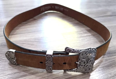 Cinturón Cuero Marrón NOCONA PLATA Hebilla VAQUERA N3497744 Talla XL Tostado Foto 1 de 4