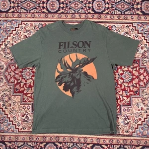 Filson Men’s Pioneer Moose T Shirt Green Size Large - Picture 1 of 6
