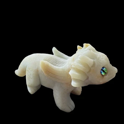 Unique Amazonite Dragon Statue Handmade Art Collectible Feng Shui Wealth Luck. - Image 1 of 4