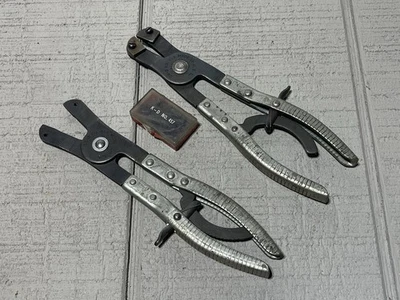 Alicates de anillo a presión K-D KD 445 y 446 con puntas y abrazaderas. Bloqueo de trinquete Foto 1 de 4