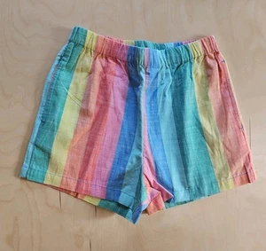 NWT HANNA ANDERSSON RAINBOW POPLIN PULL ON COTTON SHORTS  110 5 - Picture 1 of 5