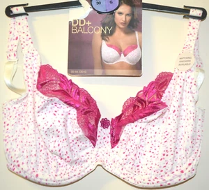 M&S DD+ BALCONY BRA FLORAL LACE NON PADDED WIRED SIZE 30G PINK MIX - BNWT - Picture 1 of 2