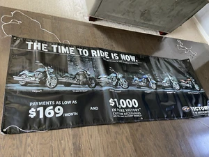 2007 VICTORY MOTORCYCLES DEALERS PROMOTIONAL BANNER 3X8' THE TIME TO RIDE IS NOW - Picture 1 of 13